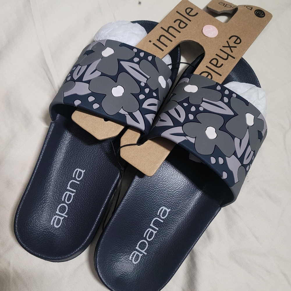 Apana Ladies Slides Non Slip Lightweight Pool Beach and Spa Sandals